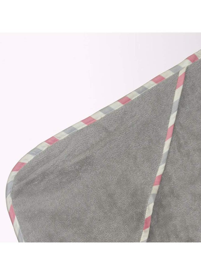 Topwon Apron Baby Bath Towel Fleece Baby Washcloth with Bathing Glove Extra Large Hands Free Absorbent Hooded Towel (Grey) - Image 2